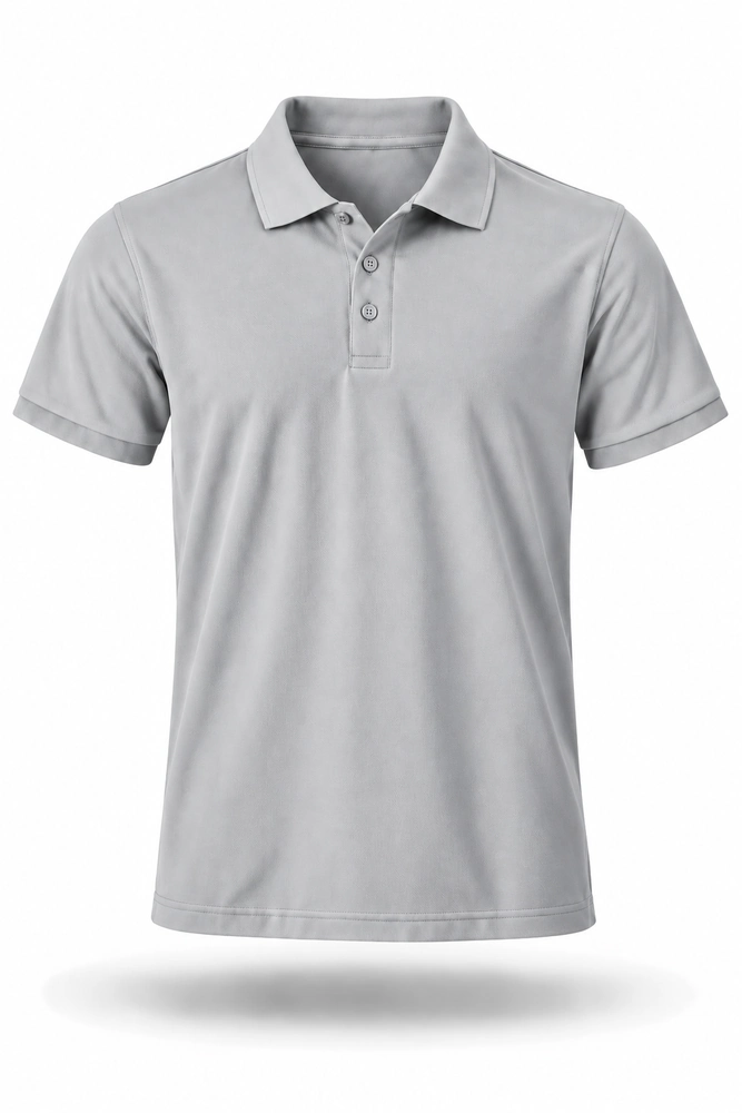 acik_gri_polo_667x1000_70kb Unisex Polo Yaka T-Shirt - Görsel 1