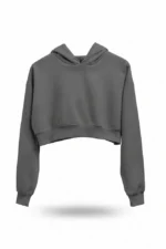 Kapüşonlu Crop Hoodie - Görsel 8