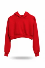 Kapüşonlu Crop Hoodie - Görsel 11