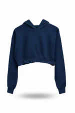 Kapüşonlu Crop Hoodie - Görsel 13